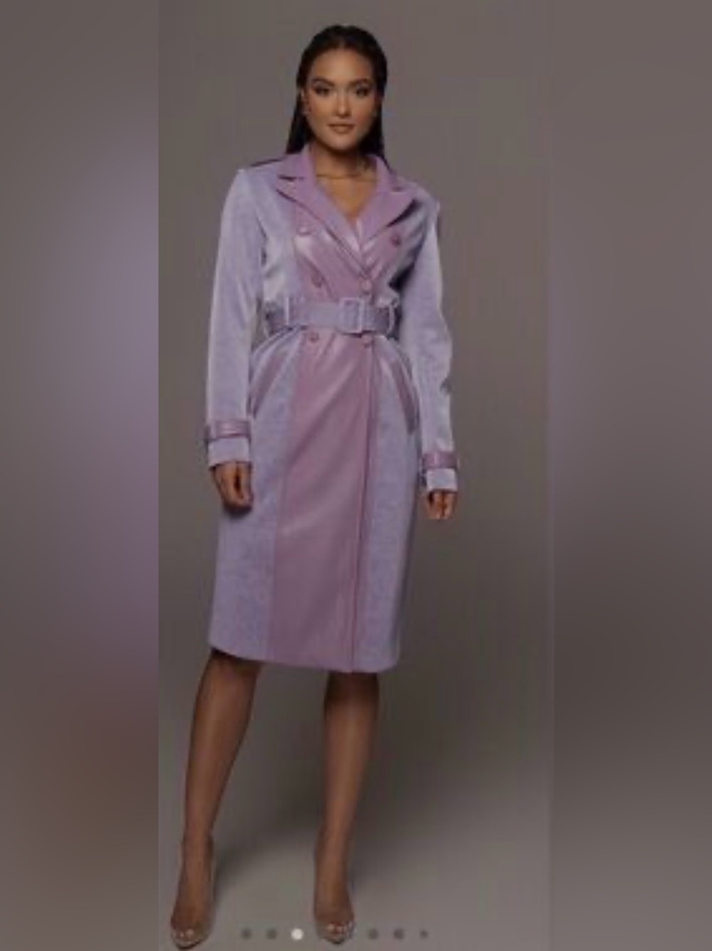 JLUXLABEL Lavender and Light Pink Trench Coat
